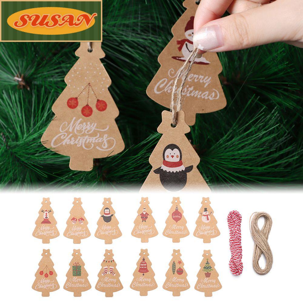 SUSANS 120 Nhãn Giấy Hình Tuần Lộc Trang Trí Cây Thông Giáng Sinh