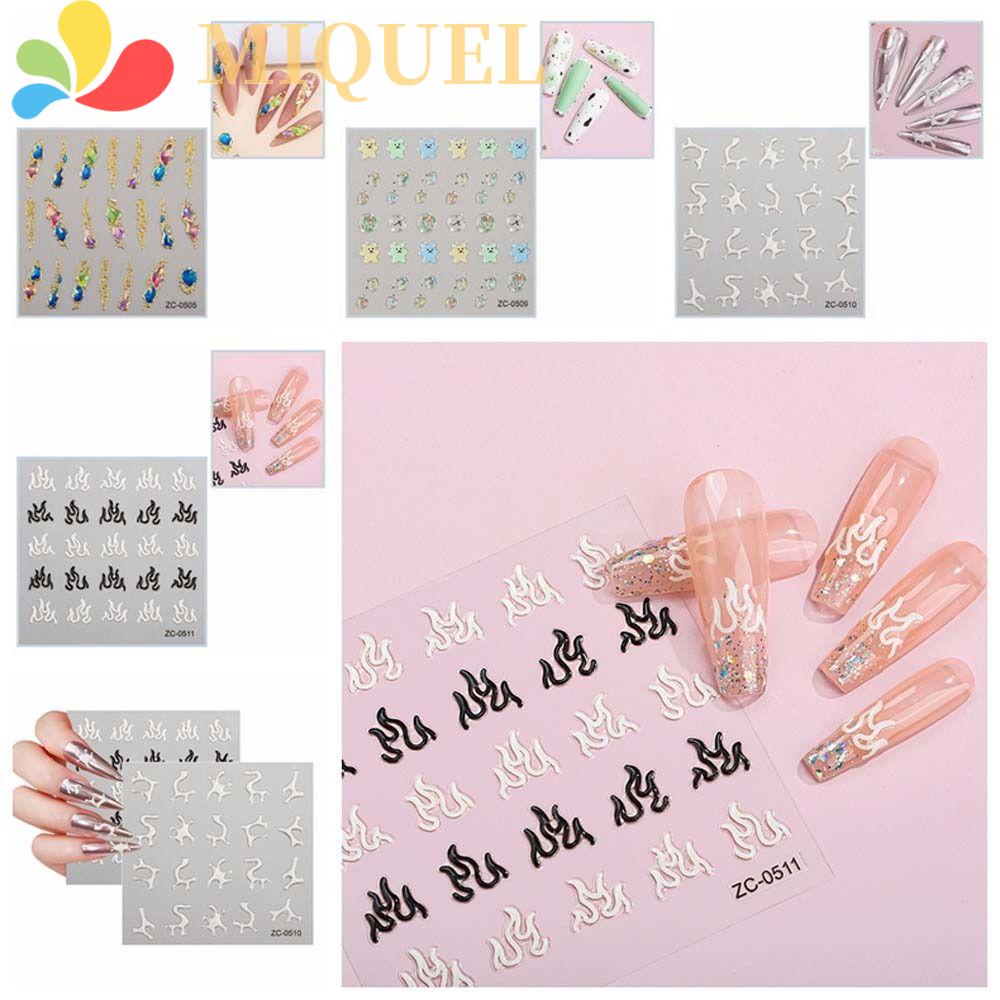 Miếng Dán Trang Trí Móng Tay Hình Gấu Hoạt Hình Màu Đồng DIY