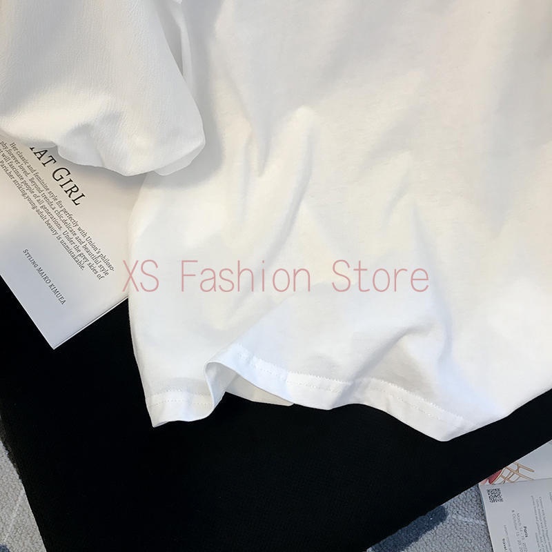 Áo Thun cotton Tay Ngắn Dáng Rộng Phù Hợp Cho Nữ