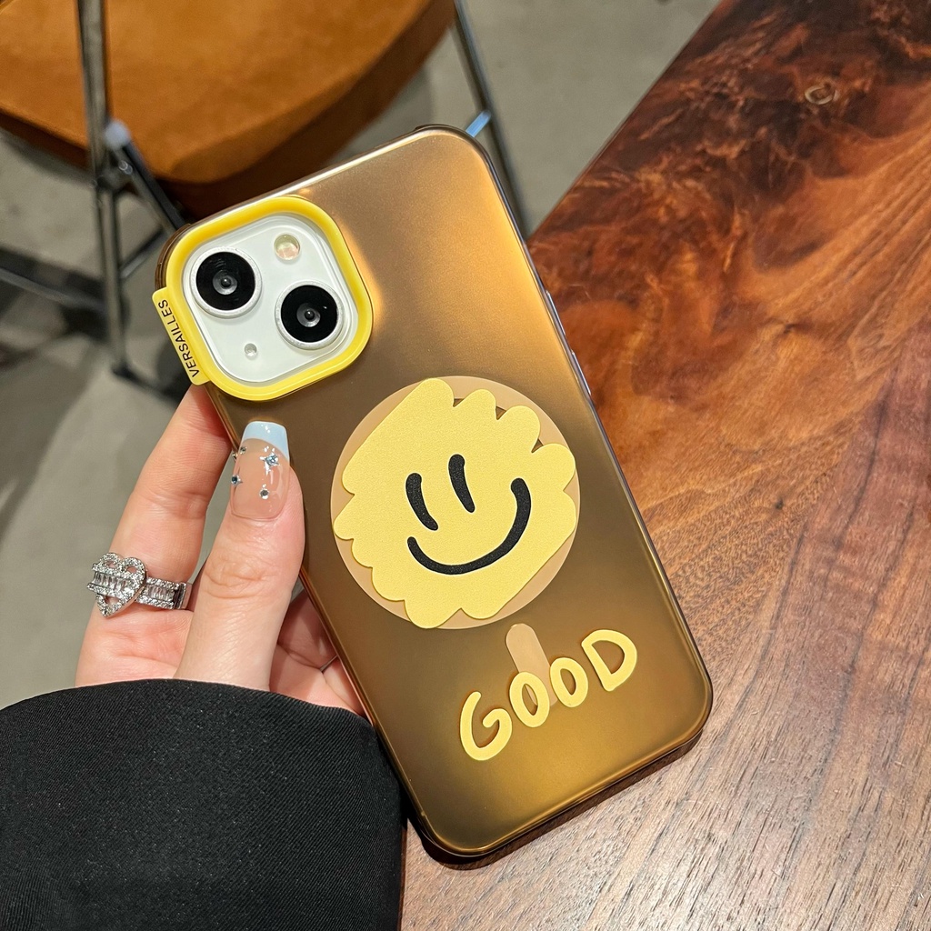 Ốp Điện Thoại Tpu Mềm Nhám Trong Suốt In Họa Tiết Mặt Cười Có Nam Châm Cho iPhone 14 Pro Max 13 12 11