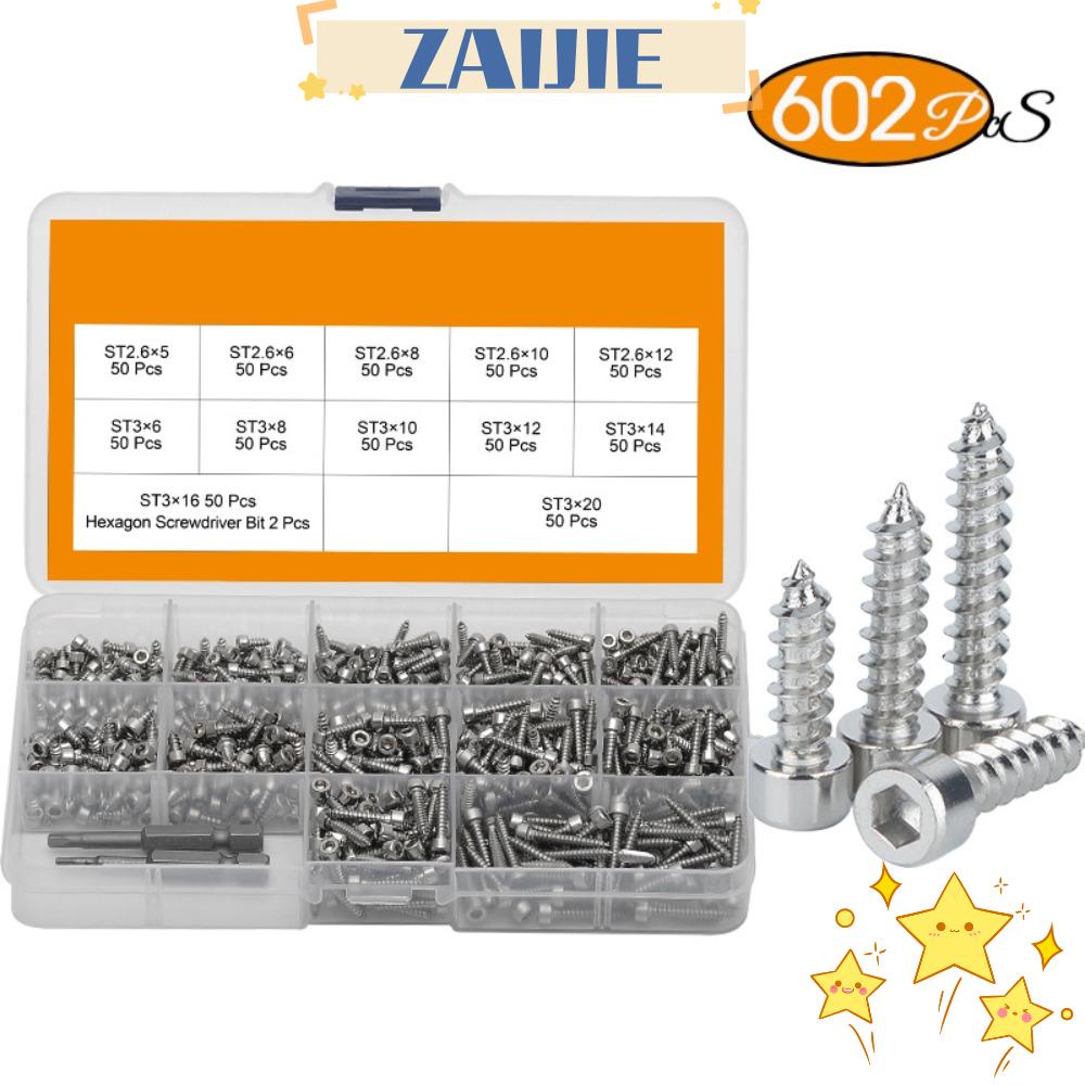 Set 24 602 Ốc Vít Đầu Dẹt Hình Trụ Bằng Thép Không Gỉ 410 Tiện Lợi