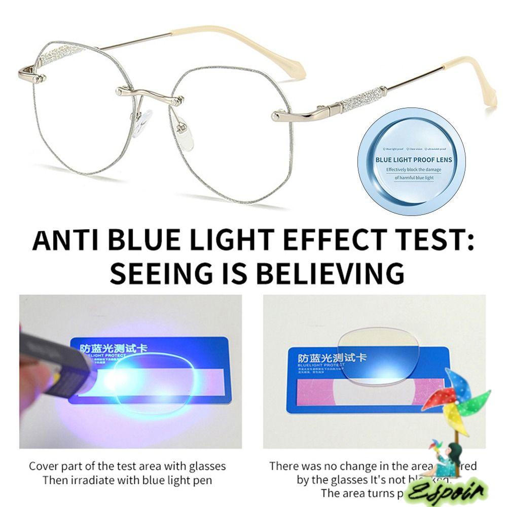 ESPO Kính Đọc Sách Đính Đá Chống Ánh Sáng Xanh Phong Cách Vintage