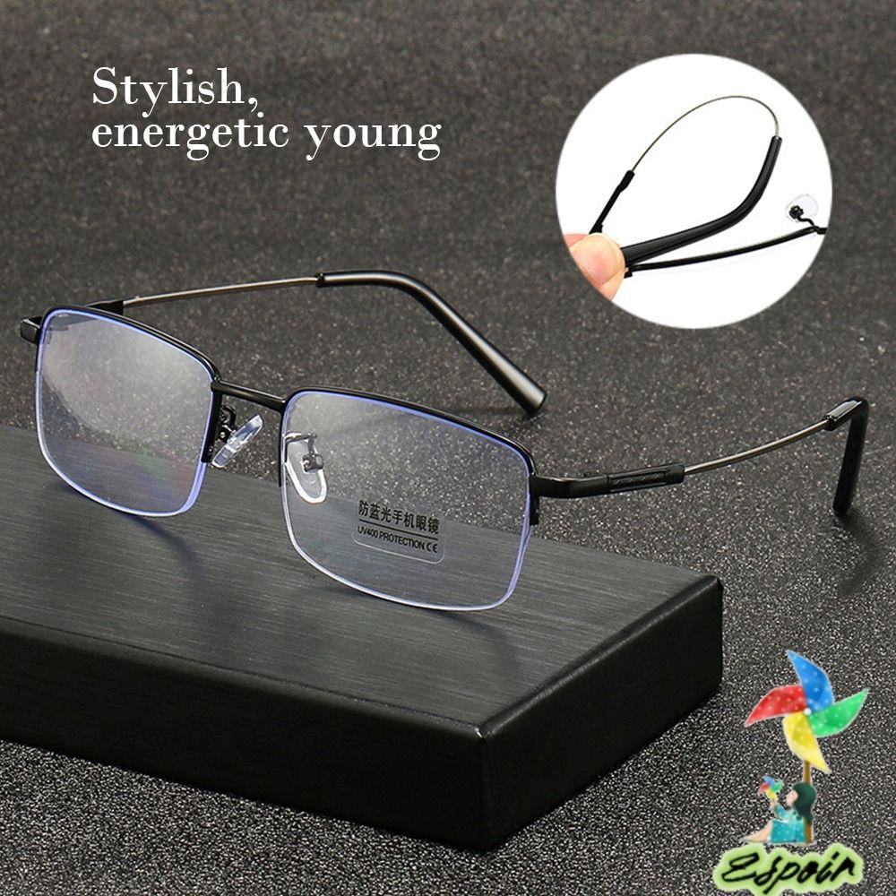 ESPO Kính Đọc Sách Nửa Gọng Đơn Giản Chống Ánh Sáng Xanh Cho Nam