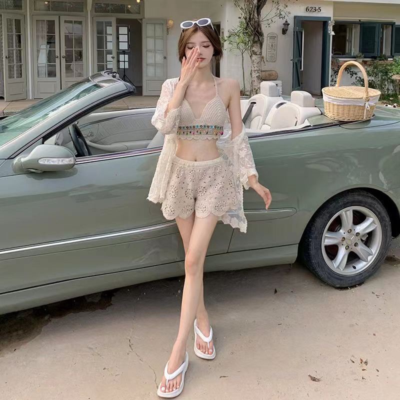 ☘️Sét 3 Món Đồ Bơi Ren Bikini Đi Biển Mới Nhất Hè 2023