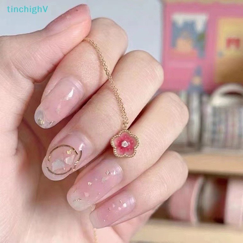 [TinchighV] Vòng cổ Mặt Hoa Đào Nhỏ Màu Hồng Thời Trang Cho Nữ