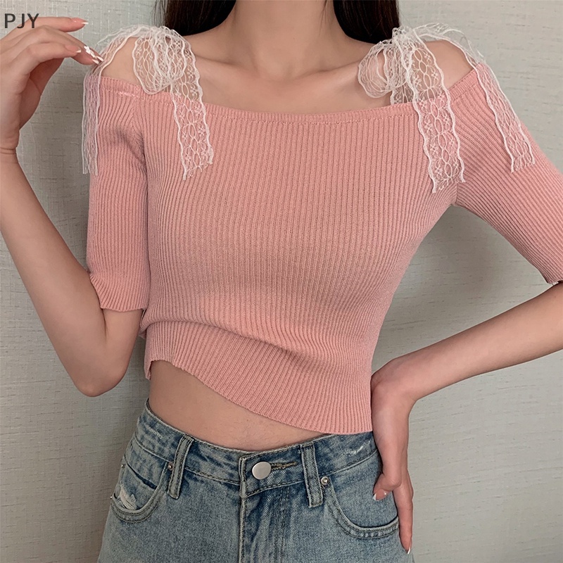 Áo Ren Hở Lưng PJY Y2k Thời Trang Quyến Rũ Cho Nữ