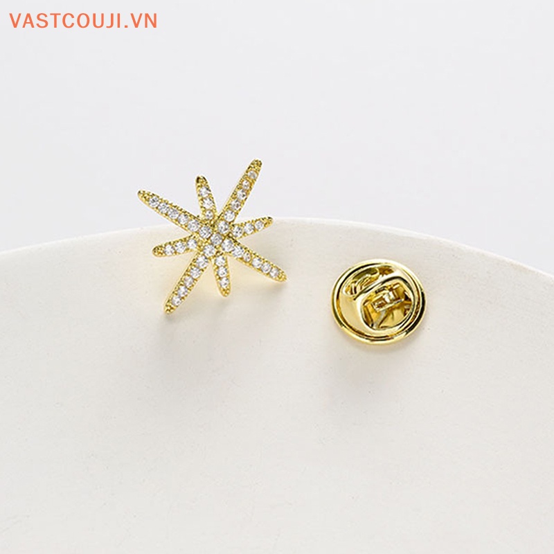 Ghim Cài Áo Hình Hoa / Ngôi Sao Bằng Kim Loại Chống Lóa Thời Trang Cho Nữ