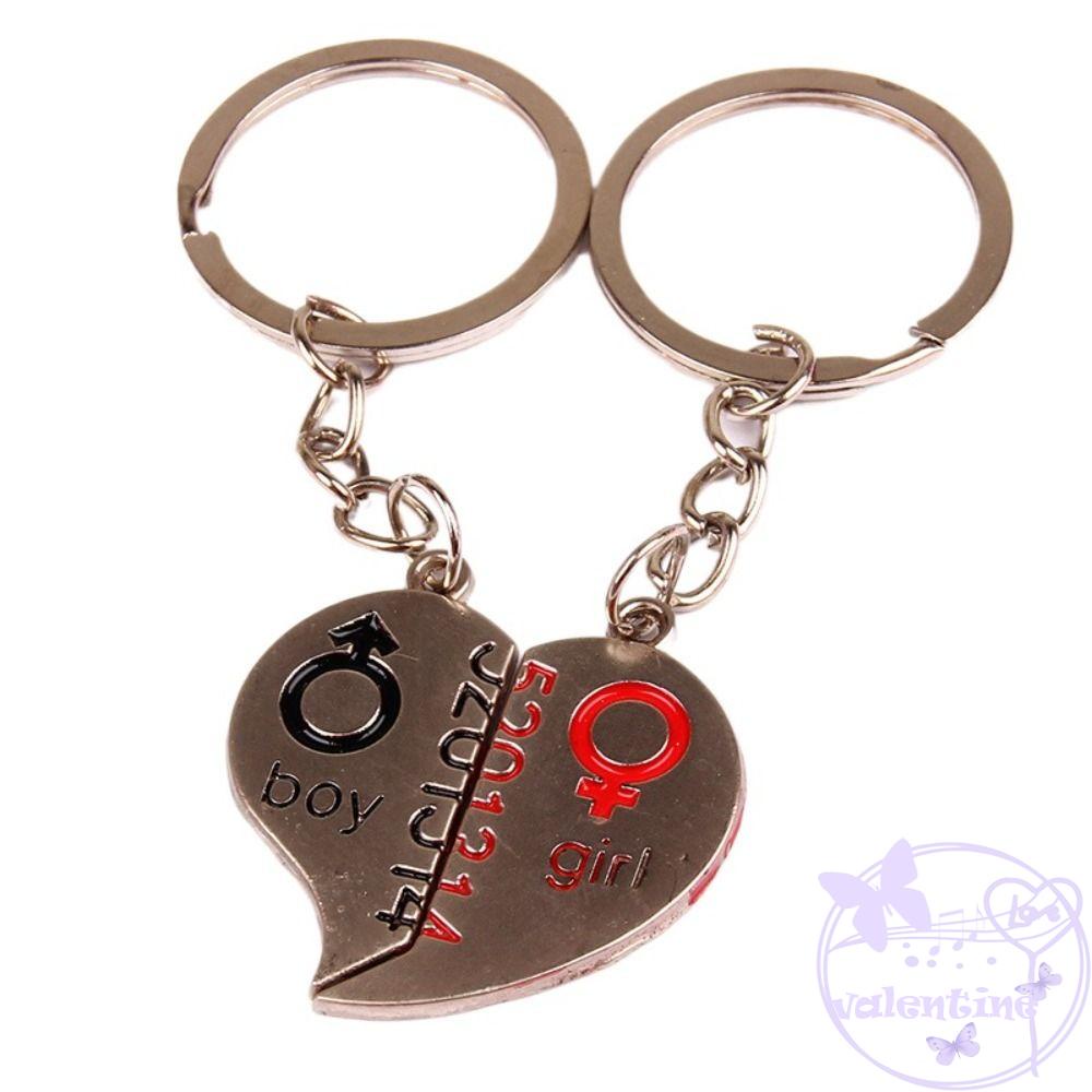 AVALENTINE 1 Cặp Móc Khóa Hình Trái Tim Chất Lượng Cao