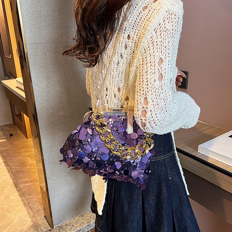 Túi Đeo Chéo Đính Kim Tuyến Lấp Lánh Thời Trang Mới 2023 Dành Cho Nữ