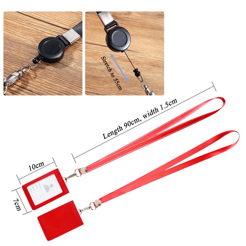 Ốp Điện Thoại Da PU Có Dây Đeo Cổ Đựng Thẻ ID Cho Học Sinh / Nhân Viên Văn Phòng