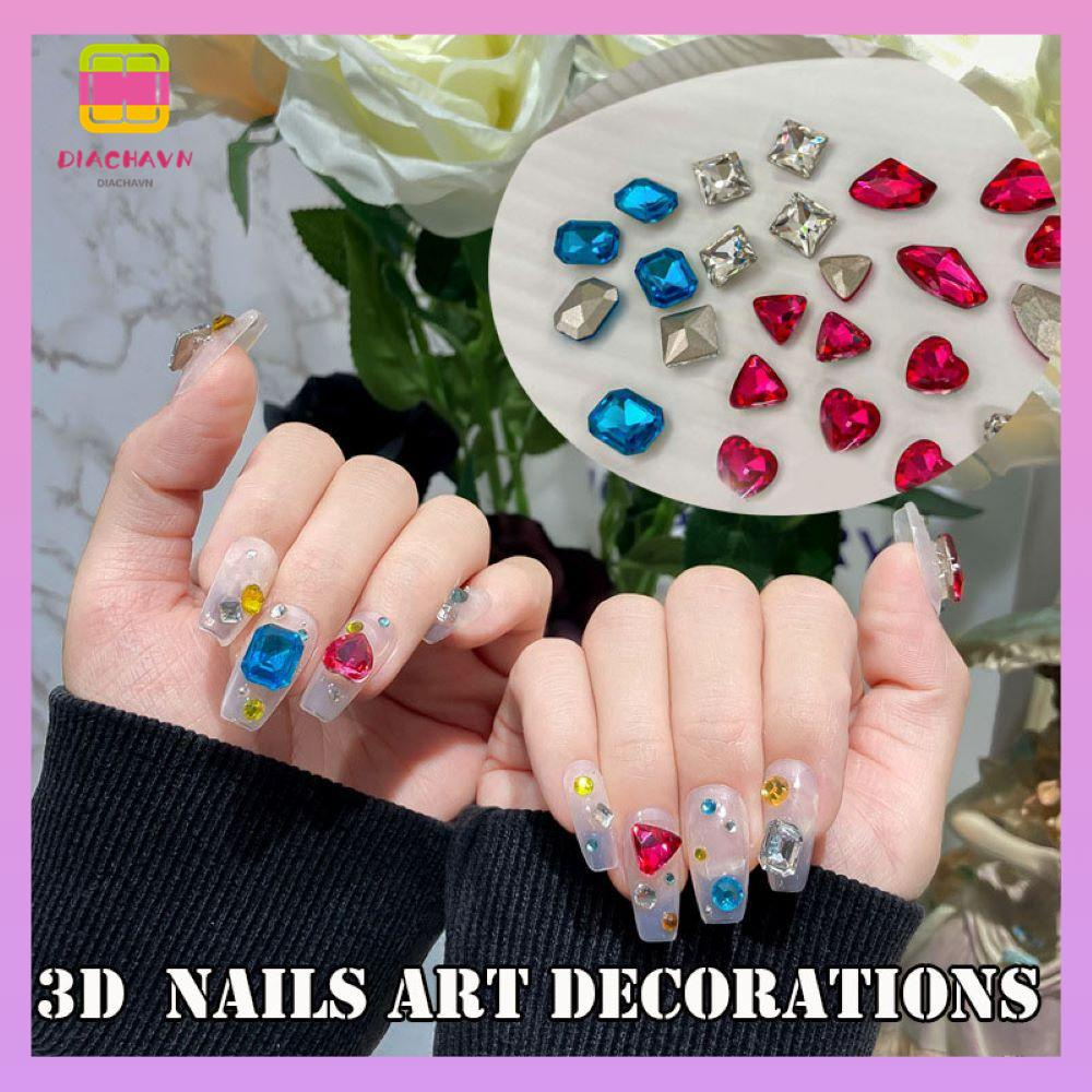 DIACHAVN Đá Đính Móng Tay Nhiều Màu Sắc