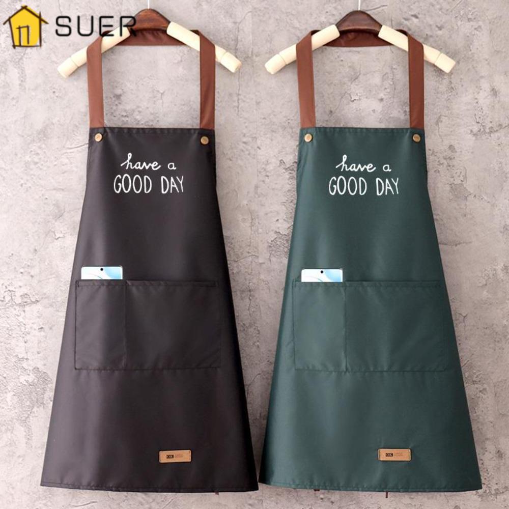 SUENIN Tạp Dề Nấu Ăn Có Dây Đeo Cổ Tùy Chỉnh Tiện Dụng Cho Nhà Bếp Tạp Dề 2 Túi Chống Thấm Nước Tiện Dụng