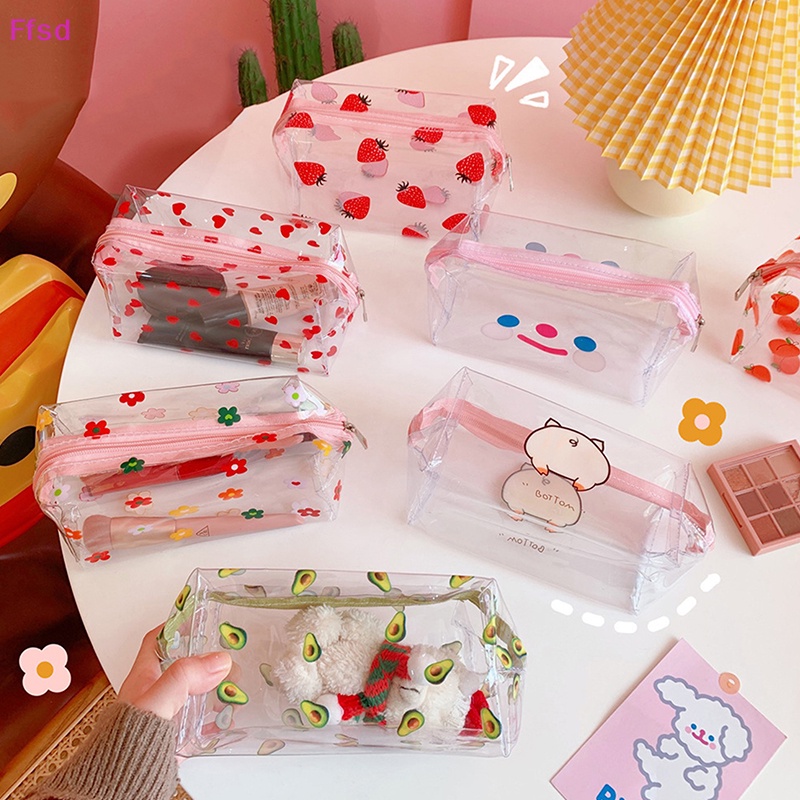 {Ffsd} Túi Đựng Mỹ Phẩm / Đồ Trang Điểm Bằng PVC Trong Suốt Chống Thấm Nước Làm Quà Tặng Cho Học Sinh * Hàng Bán Chạy