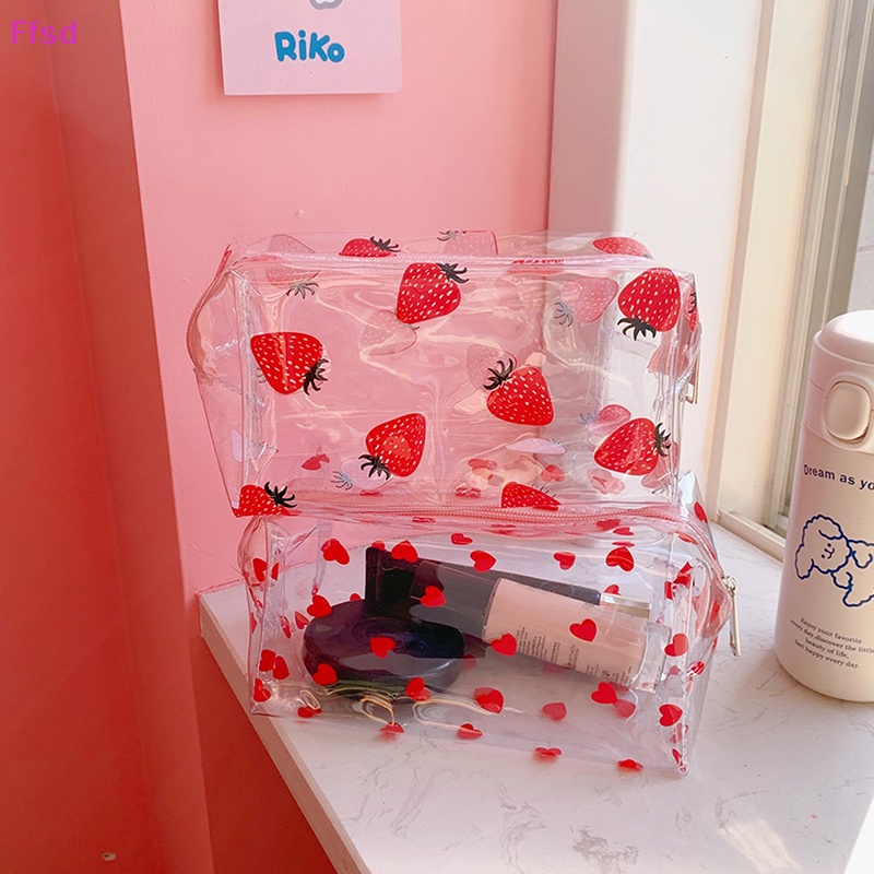 {Ffsd} Túi Đựng Mỹ Phẩm / Đồ Trang Điểm Bằng PVC Trong Suốt Chống Thấm Nước Làm Quà Tặng Cho Học Sinh * Hàng Bán Chạy