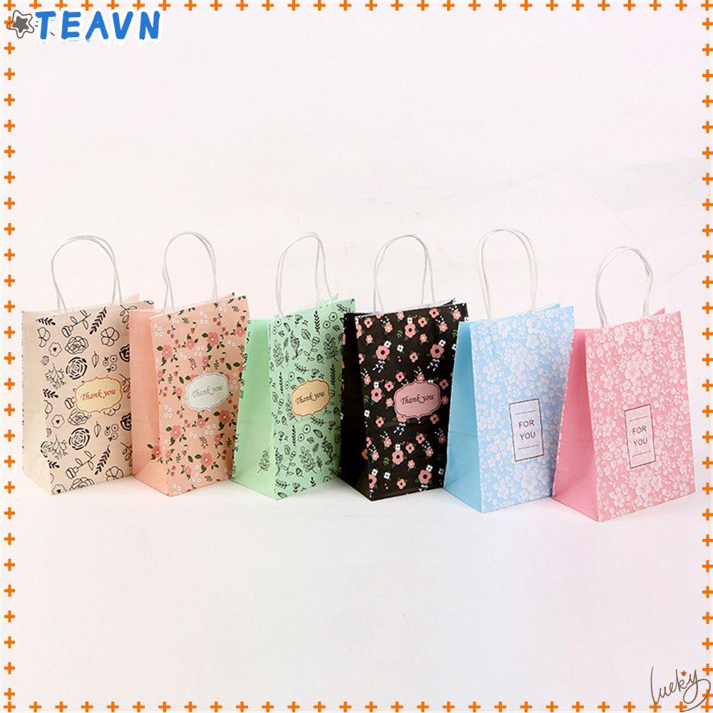 Túi đựng quà tặng bằng giấy Kraft in chữ Thank You độc đáo có tay cầm