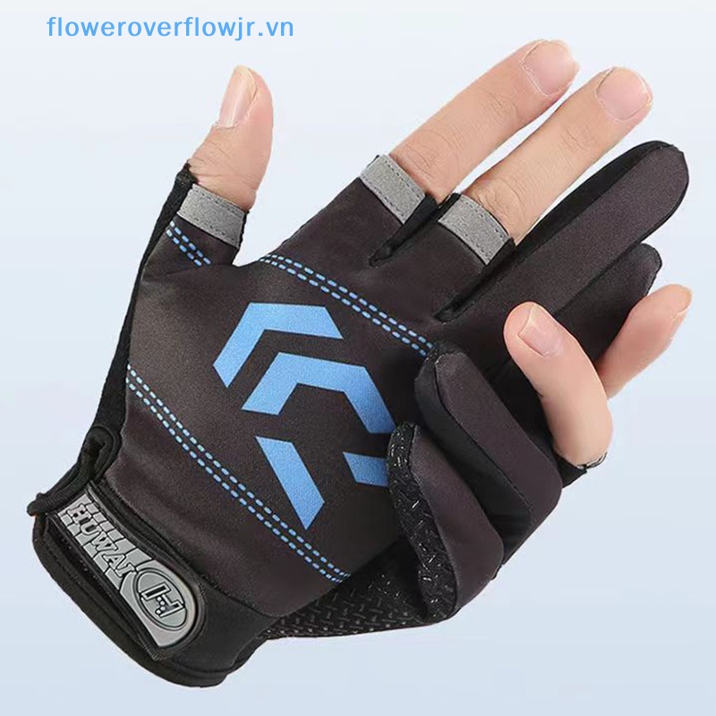 Găng Tay Nửa Ngón Bằng Lụa Lạnh Thoáng Khí Độ Co Giãn Cao Chống Trượt Dùng Khi Câu Cá / Đạp Xe Cho Nam