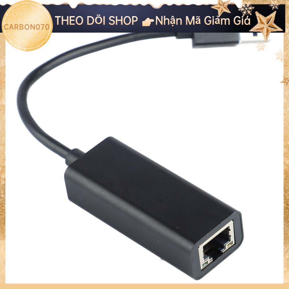 Carbon070 Bộ chuyển đổi USB C sang Ethernet với cáp Gigabit Type RJ45 nhẹ cho máy tính bảng màu đen