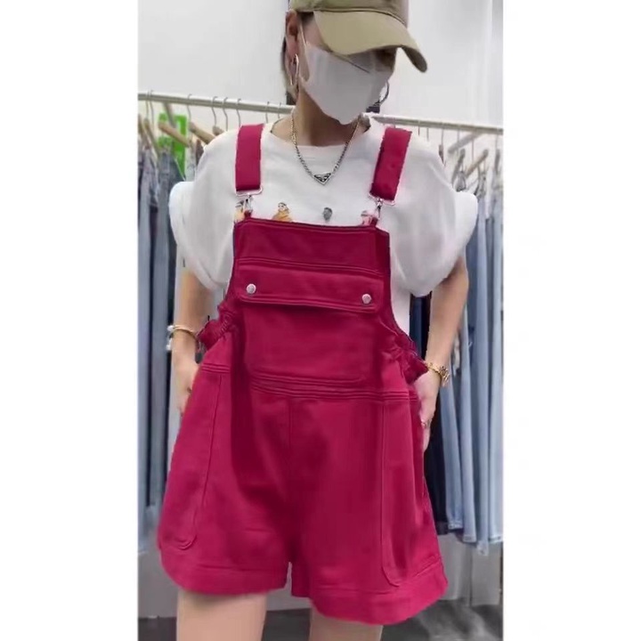 Quần Yếm Jeans Ngắn Thời Trang Dành Cho Nữ