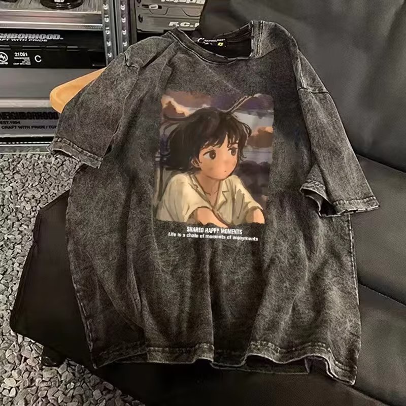 Áo Thun Tay Ngắn Dáng Rộng In Họa Tiết Độc Đáo Thời Trang vintage Cho Nam