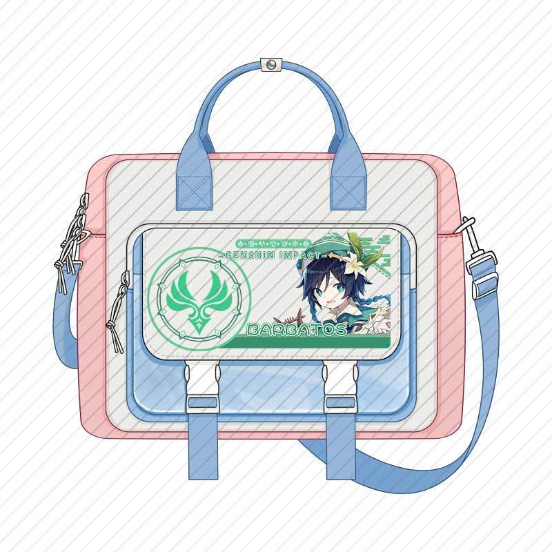 Genshin Va Chạm Ba Lô Zhongli Venti Cầm Tay Sức Chứa Lớn Đựng Máy Tính