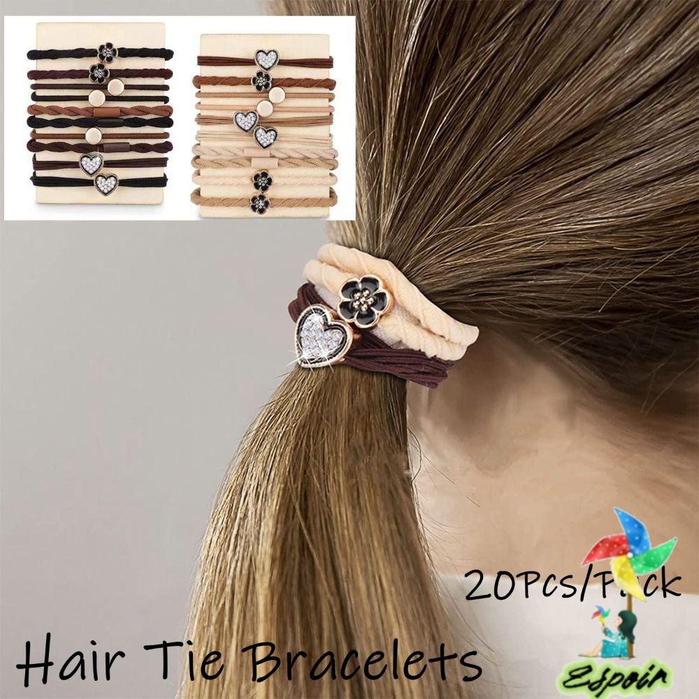 ESPO Dây Cột Tóc Dày Co Giãn Nhiều Màu Phong Cách Boho Mới