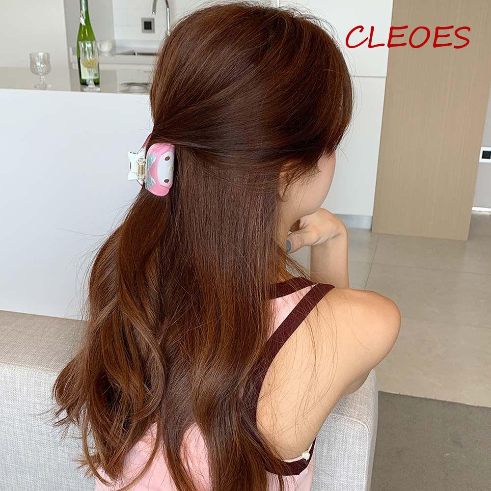 CLEOES Kẹp Tóc Acrylic Hình Thỏ / Cá Mập Hoạt Hình Lấp Lánh Hợp Thời Trang Cho Nữ