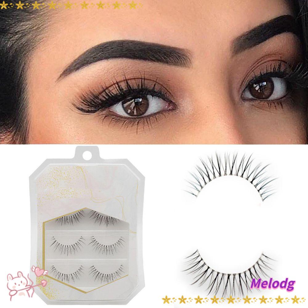 MELODG Set 3 Cặp Lông Mi Giả Ngắn Tự Nhiên