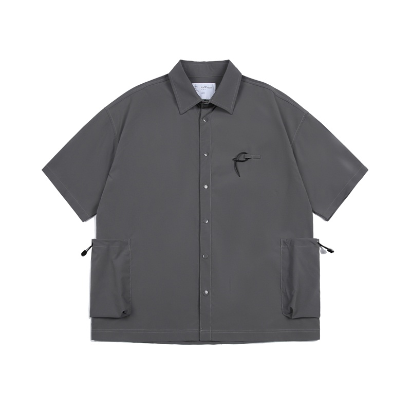 Áo Sơ Mi Ngắn Tay Màu Sắc Đơn Giản Dễ Phối Đồ Phong Cách Đường Phố Mỹ