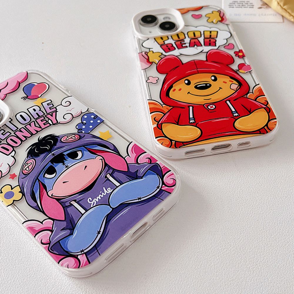Ốp Điện Thoại TPU Mềm Chống Sốc In Hình Gấu Pooh Thời Trang 3 Trong 1 Cho iPhone 14 13 12 11 Pro Max X XR 8 7 Plus