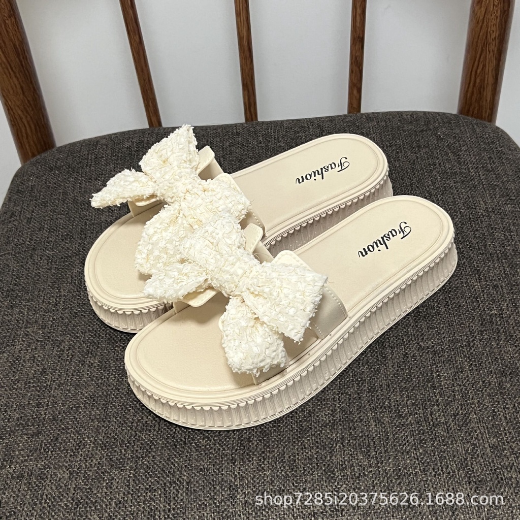 Huaqoo Dép bánh mì guốc dép sandal nữ Màu Sắc Đơn Giản Thoải Mái Cao Gót Chống Trơn Trượt dép đế xuồng 31ZHDLX072105