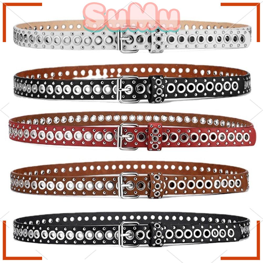 SUMU Thắt Lưng Da Đính Đinh Tán Phong Cách Gothic Sang Trọng