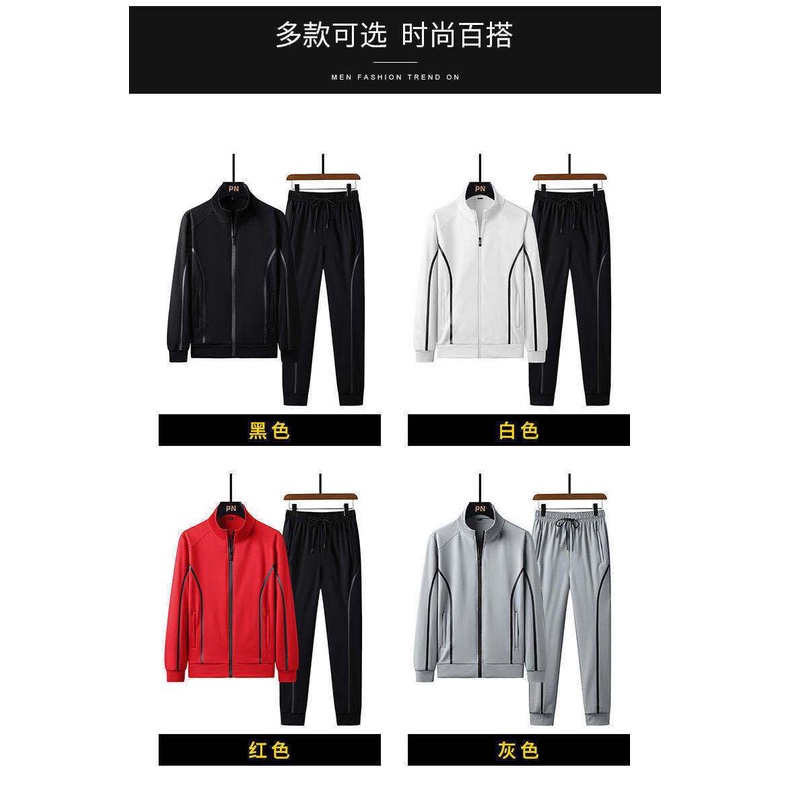 Set Đồ Thể Thao Hai Món Cao Cấp Dáng Rộng Thời Trang Mùa Thu Cho Nam Trung Niên