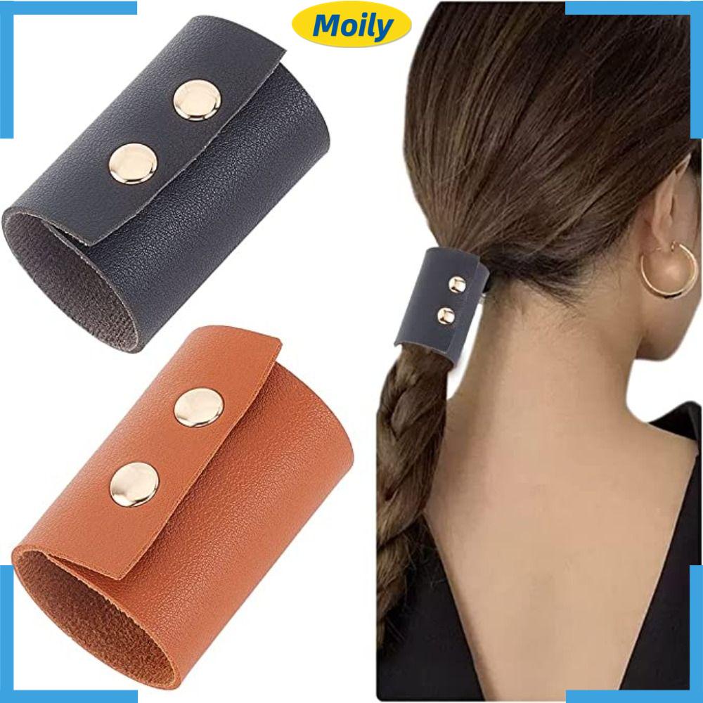 MOILYVN Dây Buộc Tóc Đuôi Ngựa Bằng Da Dài Sáng Tạo Cho Nữ