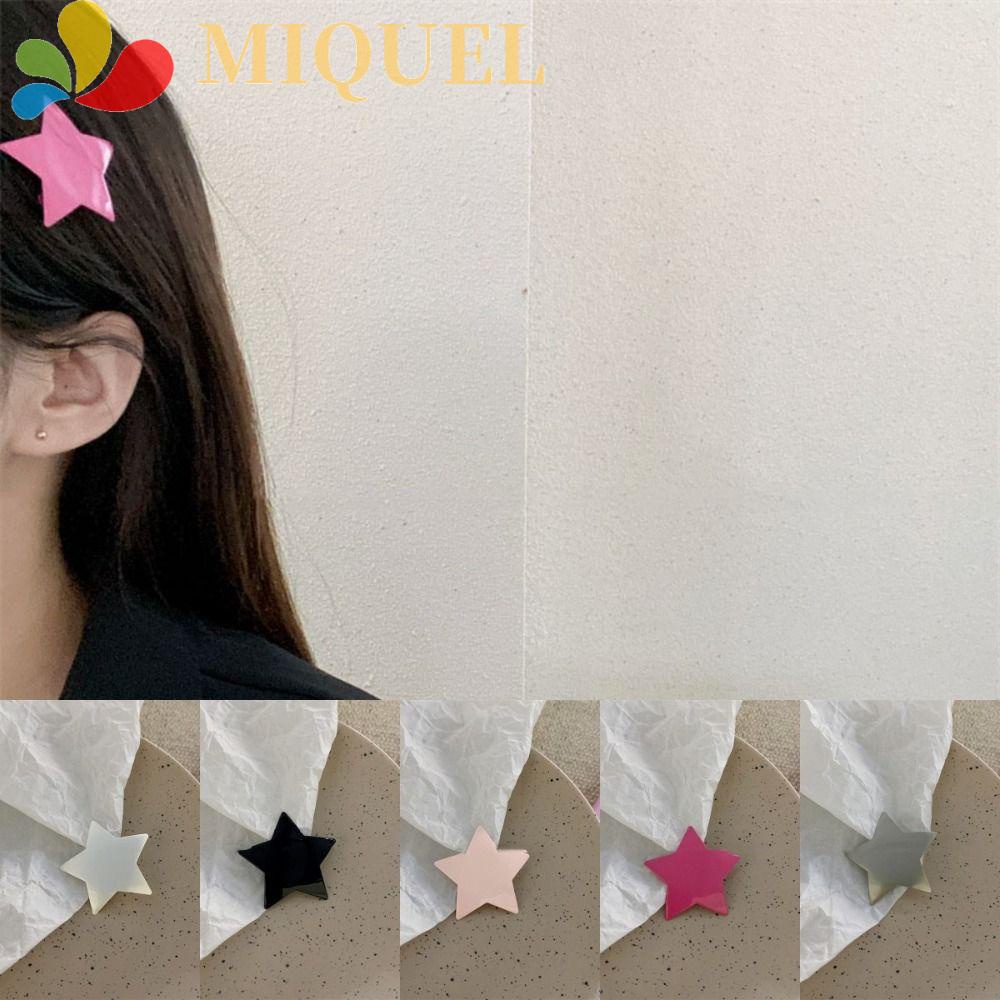 MIQUEL Kẹp Tóc Ngôi Sao Năm Cánh Bằng Kim Loại Harajuku Y2K Cho Nữ