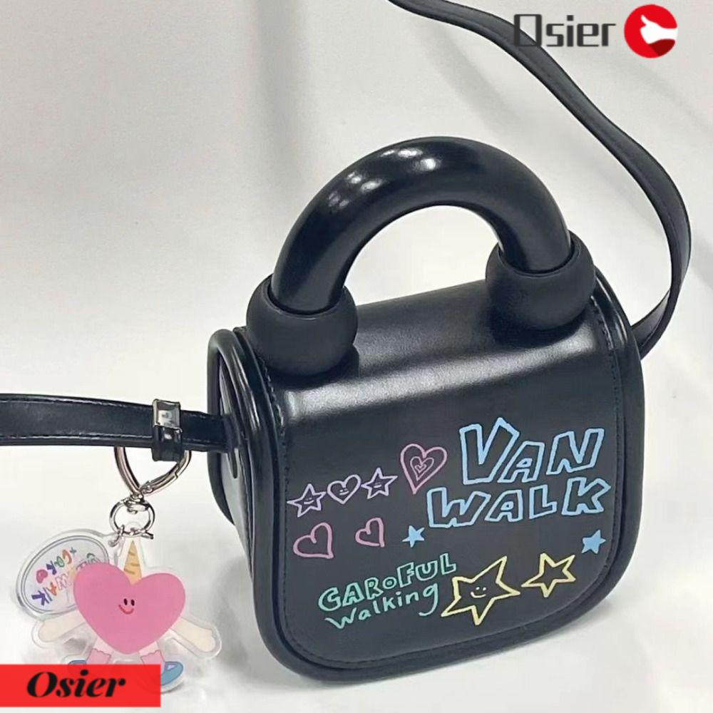 OSIER1 Túi Xách Đeo Vai Hình Vuông Cỡ Nhỏ Họa Tiết Hoạt Hình Graffiti Đơn Giản Thời Trang 2023 Cho Nữ