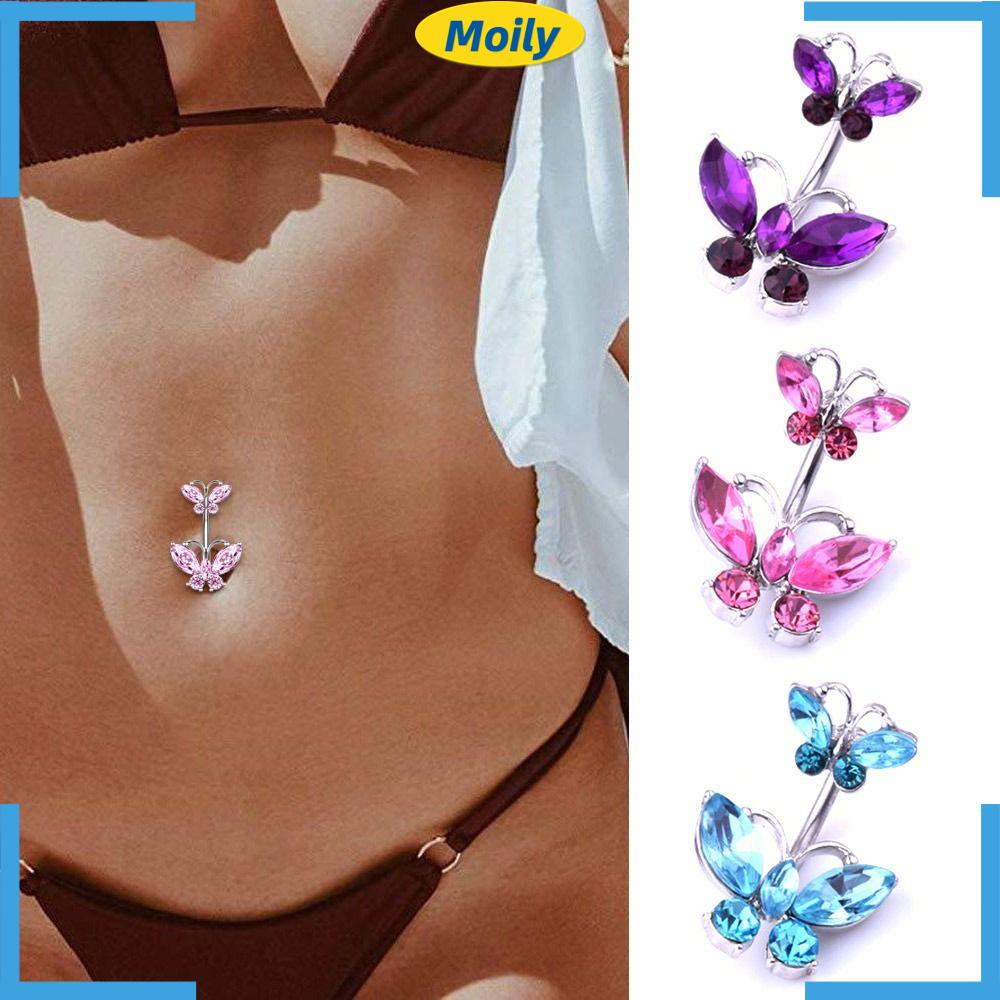 MOILYVN 2 Khuyên Rốn Đính Đá Thời Trang