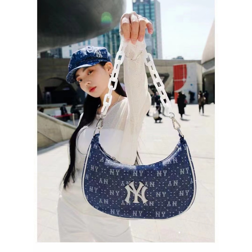 Túi Đeo Chéo MLB 2023 Chất Liệu denim Phong Cách retro Cho Nam Nữ BQS02