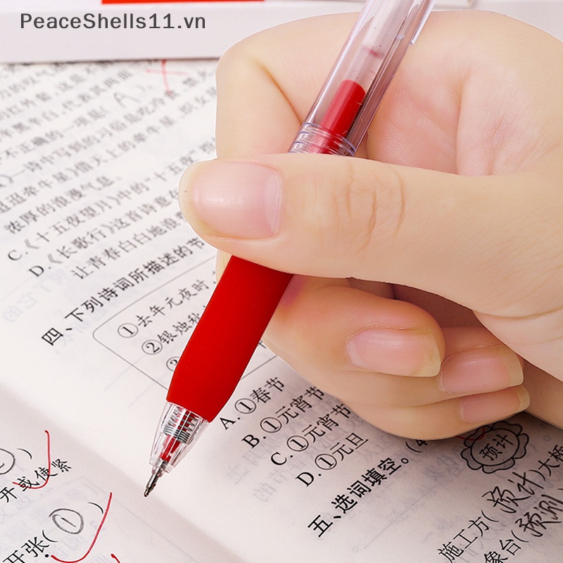 Bút Mực Gel Dạng Nhấn Bằng Nhựa Màu Đỏ Dễ Thương Cho Học Sinh