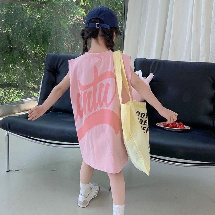 Phù Hợp Đầm Công Chúa Không Tay Chất Liệu cotton Thời Trang Mùa Hè 2023 Cho Bé Gái 9-40kg