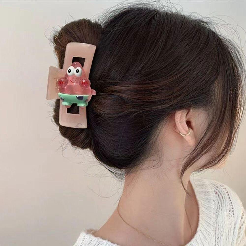 OCEANMAP Kẹp Tóc Móng Vuốt Lớn Họa Tiết Hoạt Hình Melody SpongeBob Cá Mập Cho Bé Gái