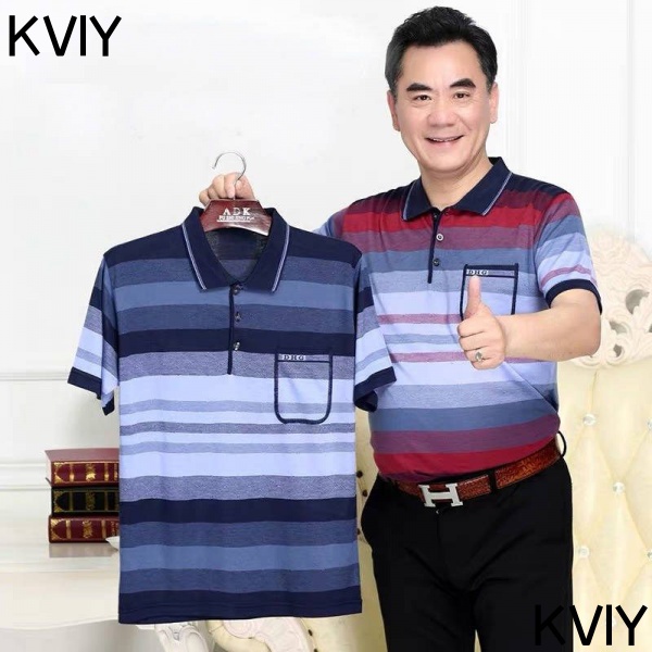 Áo Thun Cotton Tay Ngắn Phối Túi Thời Trang Dành Cho Nam Giới Độ Tuổi Trung Niên 40-60 - 70