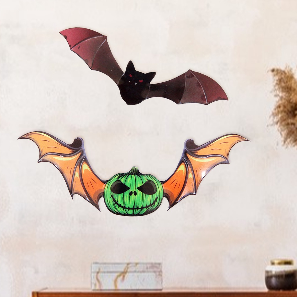 Bộ 12 Miếng Dán Tường Trang Trí Hình Dơi 3D Sáng Tạo Chống Xé Cho Tiệc Halloween
