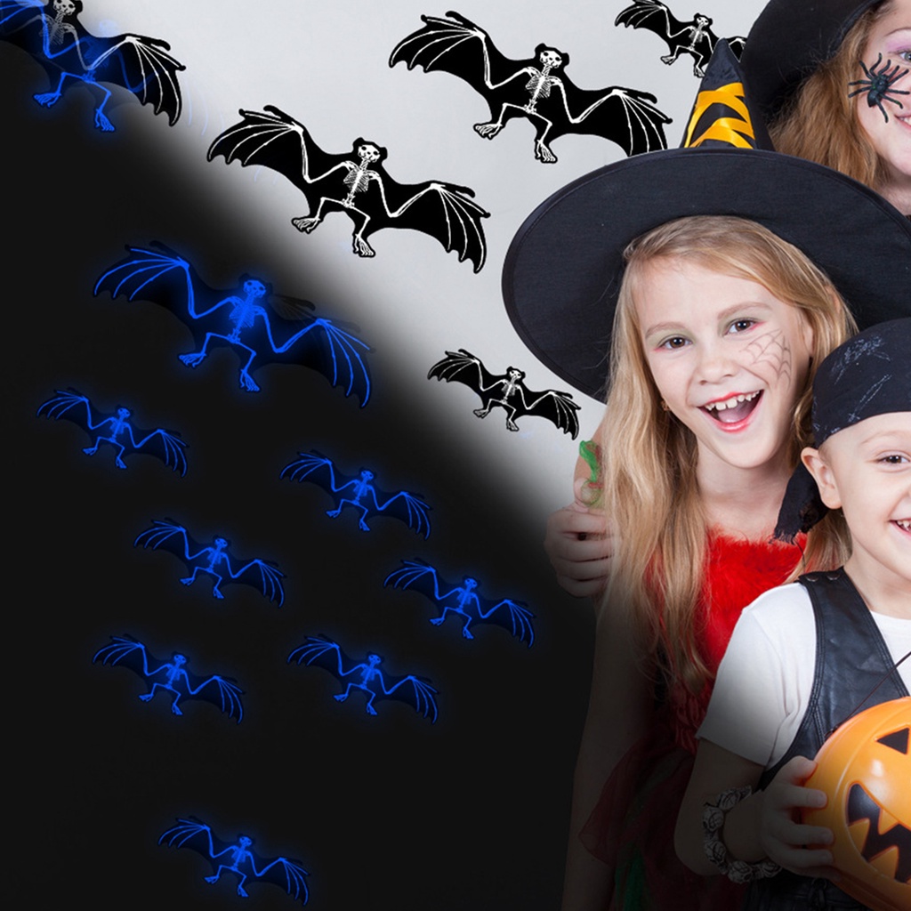 1 Bộ Sticker Dán Tường Chống Nước Tự Dính Hình Dơi Trang Trí Nhà Cửa Dịp Halloween