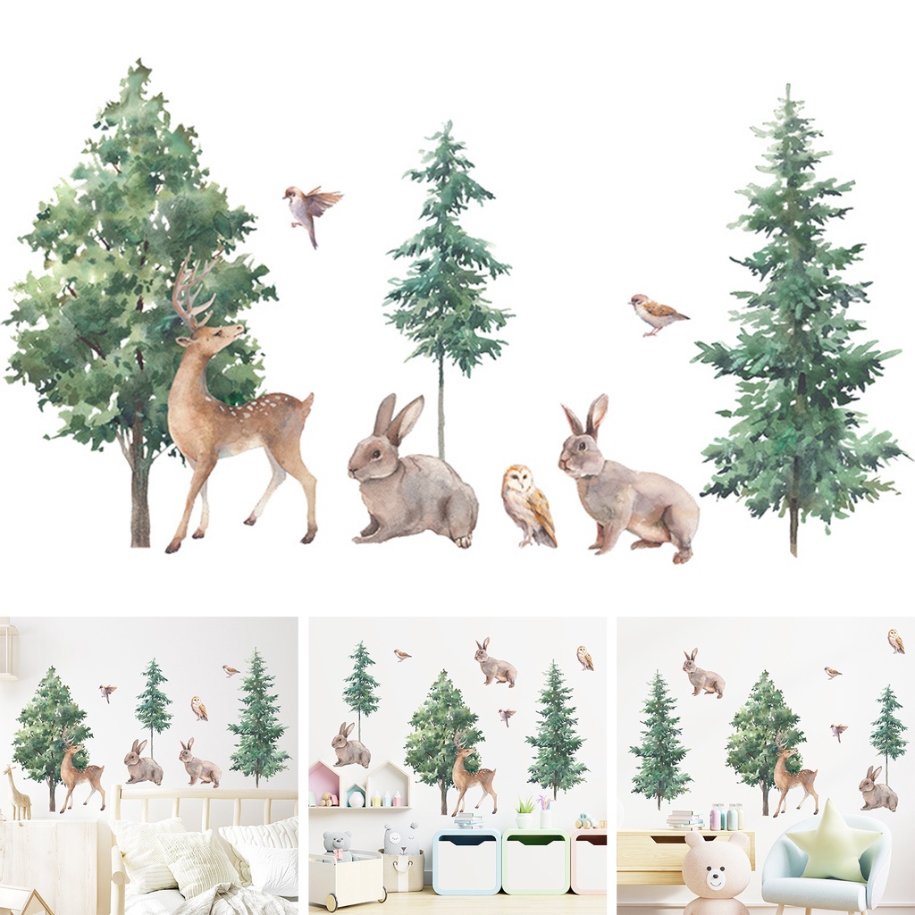 Miếng Dán Tường Trang Trí Hình Động Vật Hoạt Hình Dễ Thương