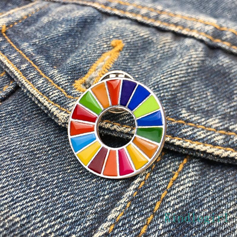 Trâm Cài Áo Hình Cầu Vồng SDGs Kiểu Mỹ Dễ Thương