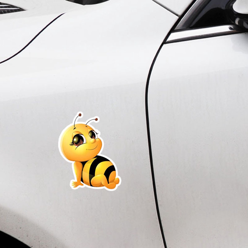 Miếng Dán PVC Trang Trí Tủ Lạnh / Cửa Xe Hơi Họa Tiết Chú Ong Hoạt Hình