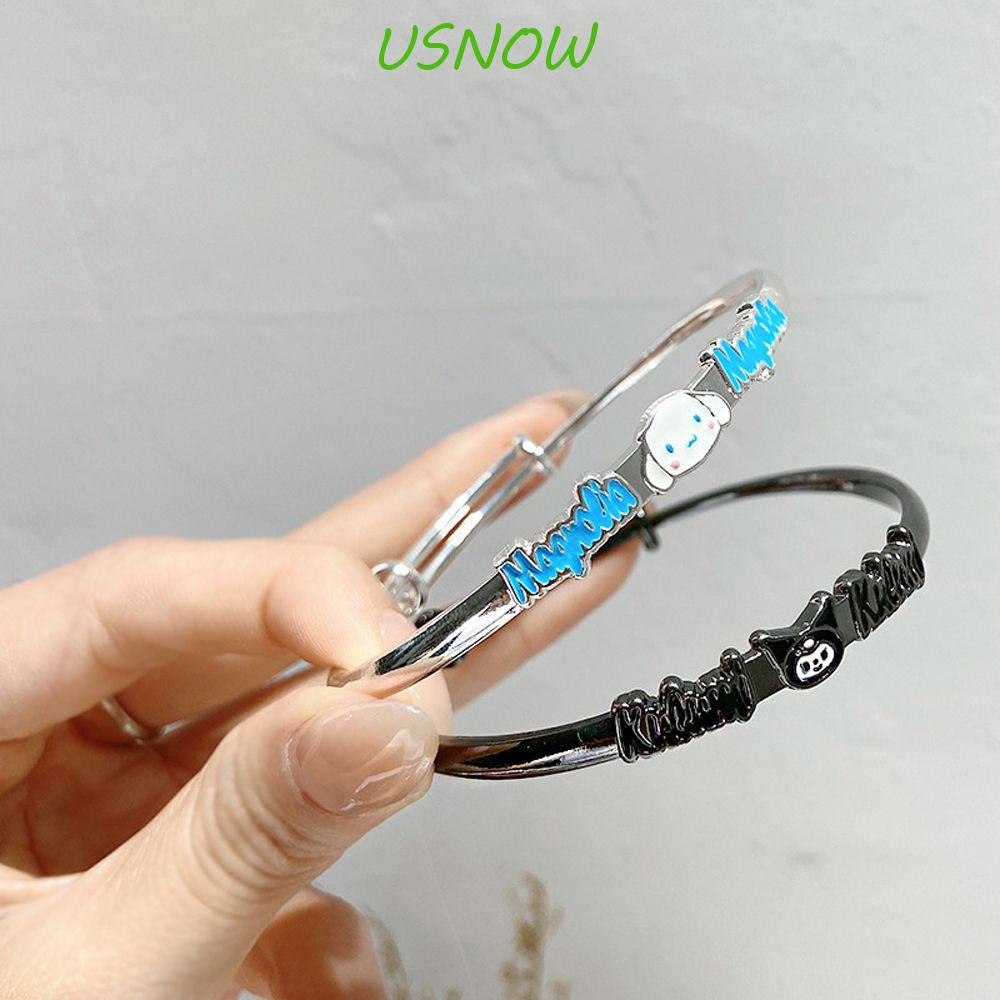 USNOW Vòng Tay Kim Loại Mặt Hình Kuromi Hoạt Hình Dễ Thương Dùng Làm Quà Tặng