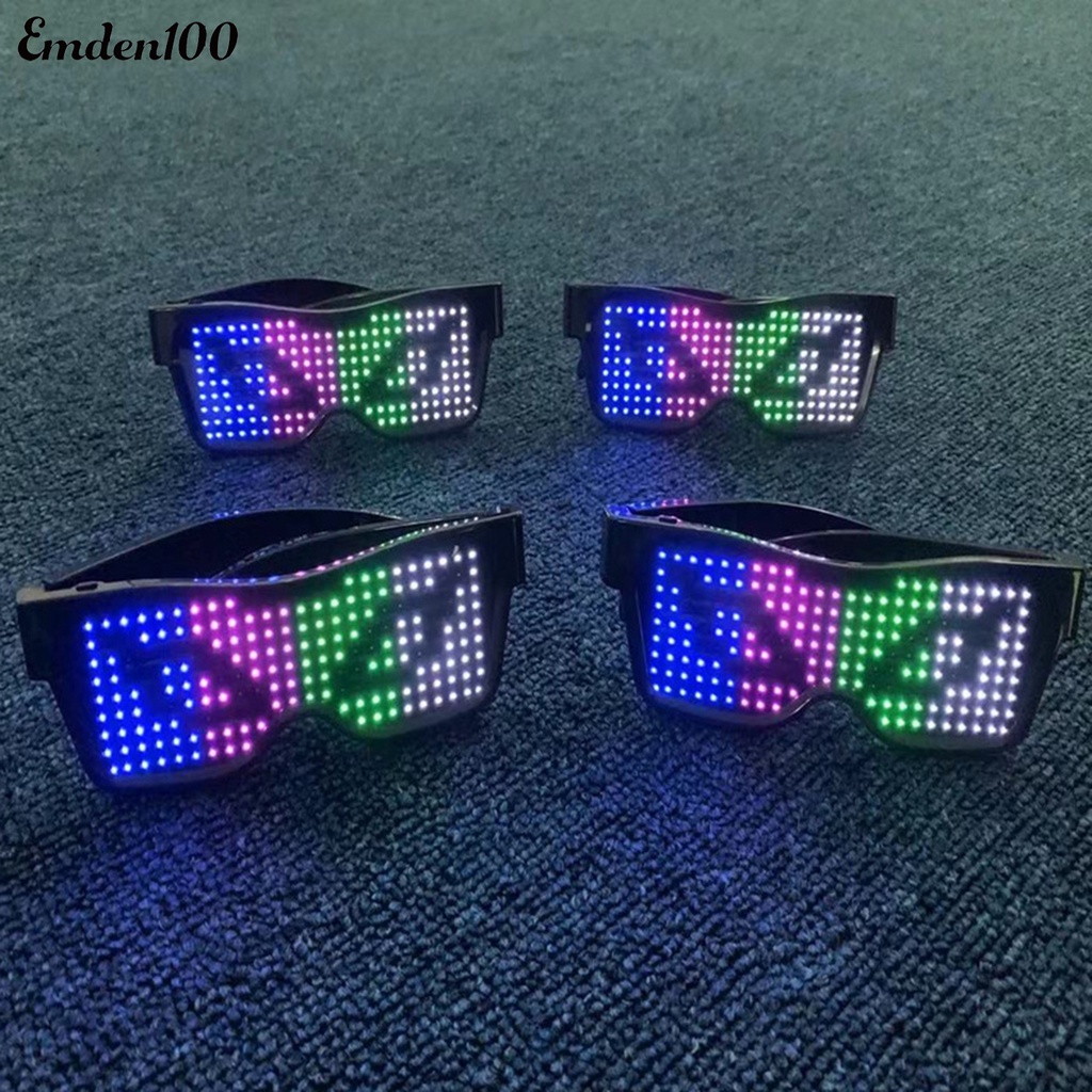 [EMDEN] Kính Mắt Điện Tử Bluetooth Có Đèn LED Phát Sáng Dành Cho Tiệc Sinh Nhật / Câu Lạc Bộ