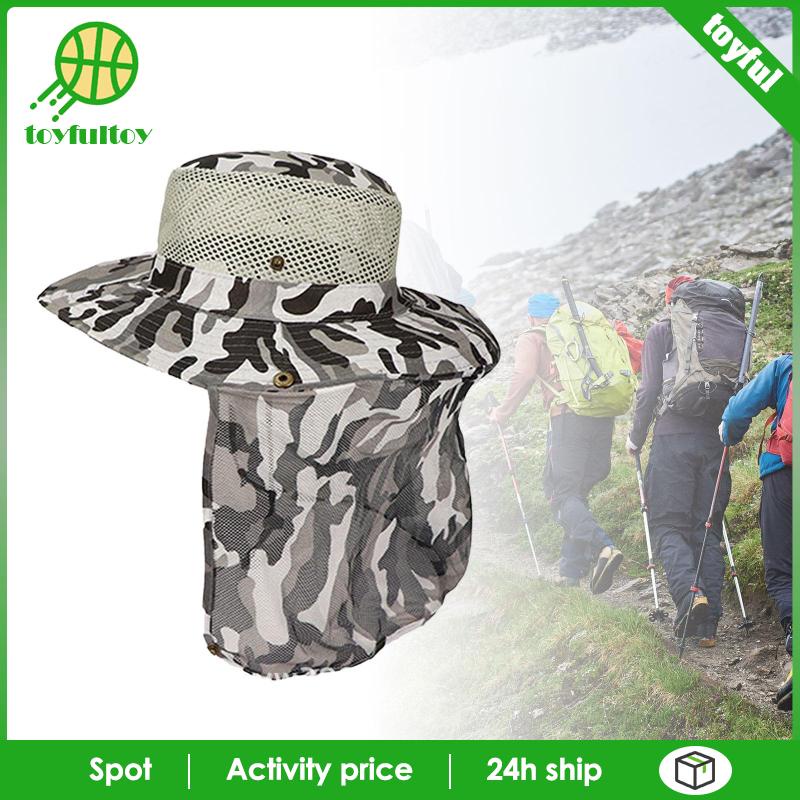 Mũ Rộng Vành Chống Nắng / Gió Có Tấm Che Cổ Dùng Leo Núi / Câu Cá Tiện Dụng Cho Nam