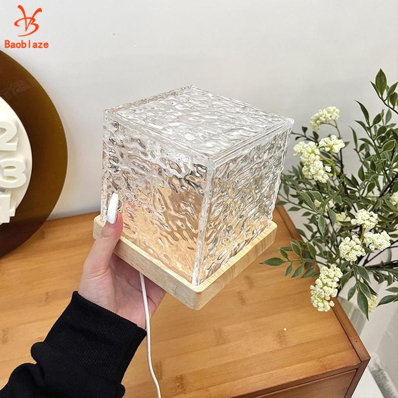 Baoblaze Đèn Ngủ Xoay Bằng Acrylic Họa Tiết Gợn Sóng Nước Độc Đáo Trang Trí Nhà Cửa / Quán Bar / Phòng Ngủ